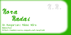 nora madai business card