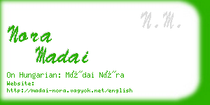 nora madai business card